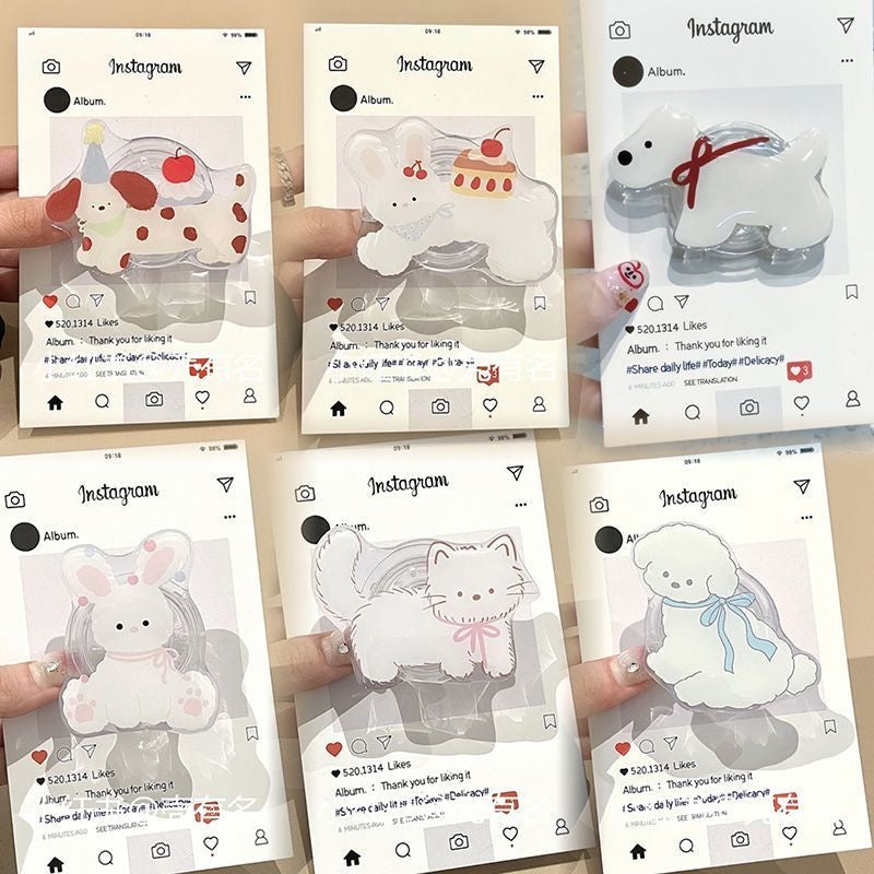 Adorable Animal-Shaped Acrylic Phone Grips