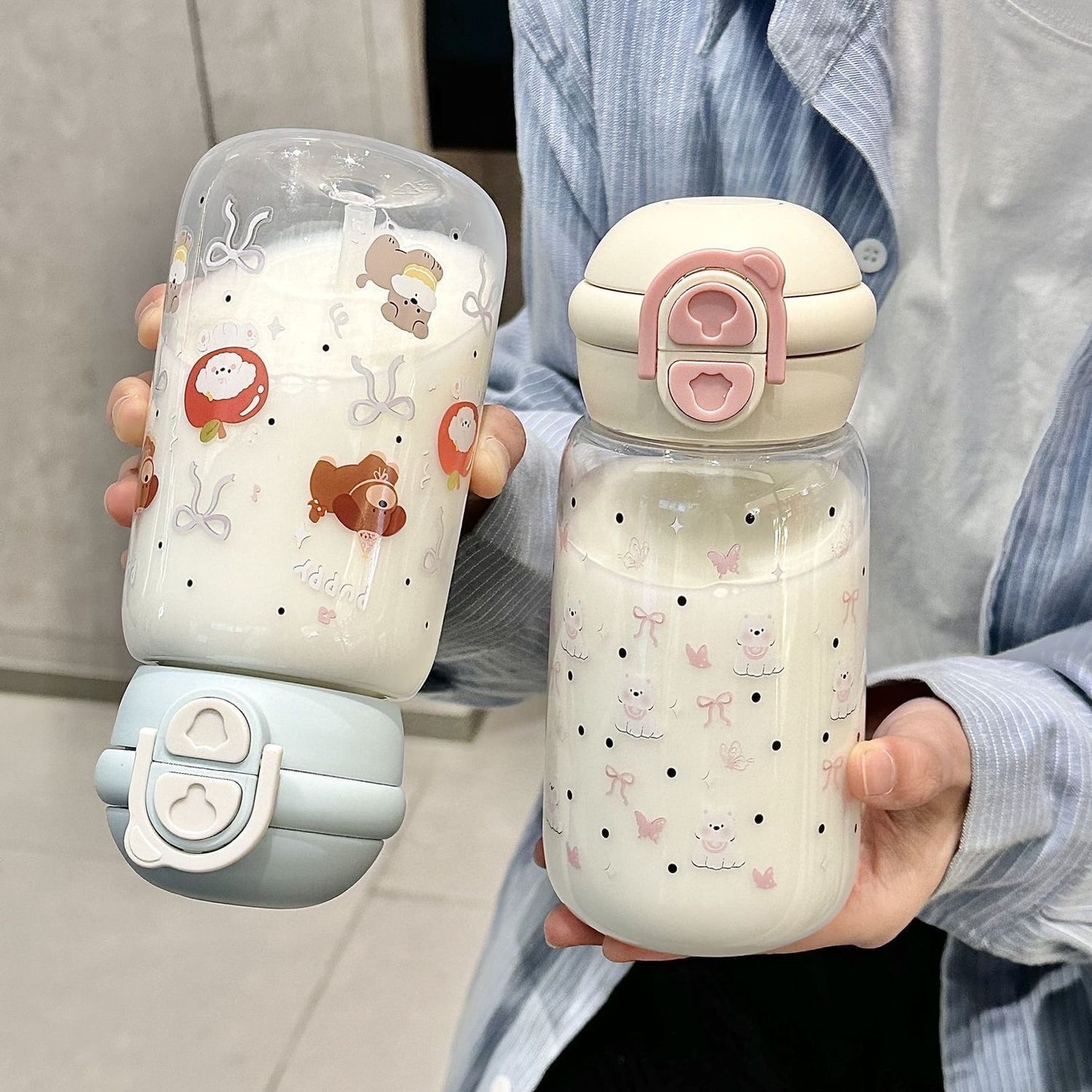 Adorable Cartoon Animal Dual-Use Water Bottle