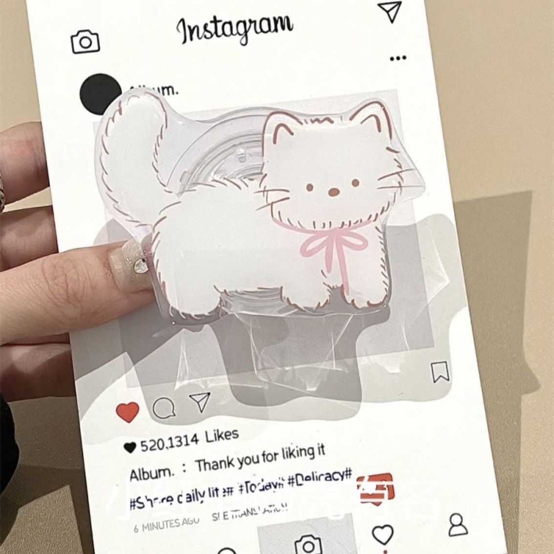 Adorable Animal-Shaped Acrylic Phone Grips