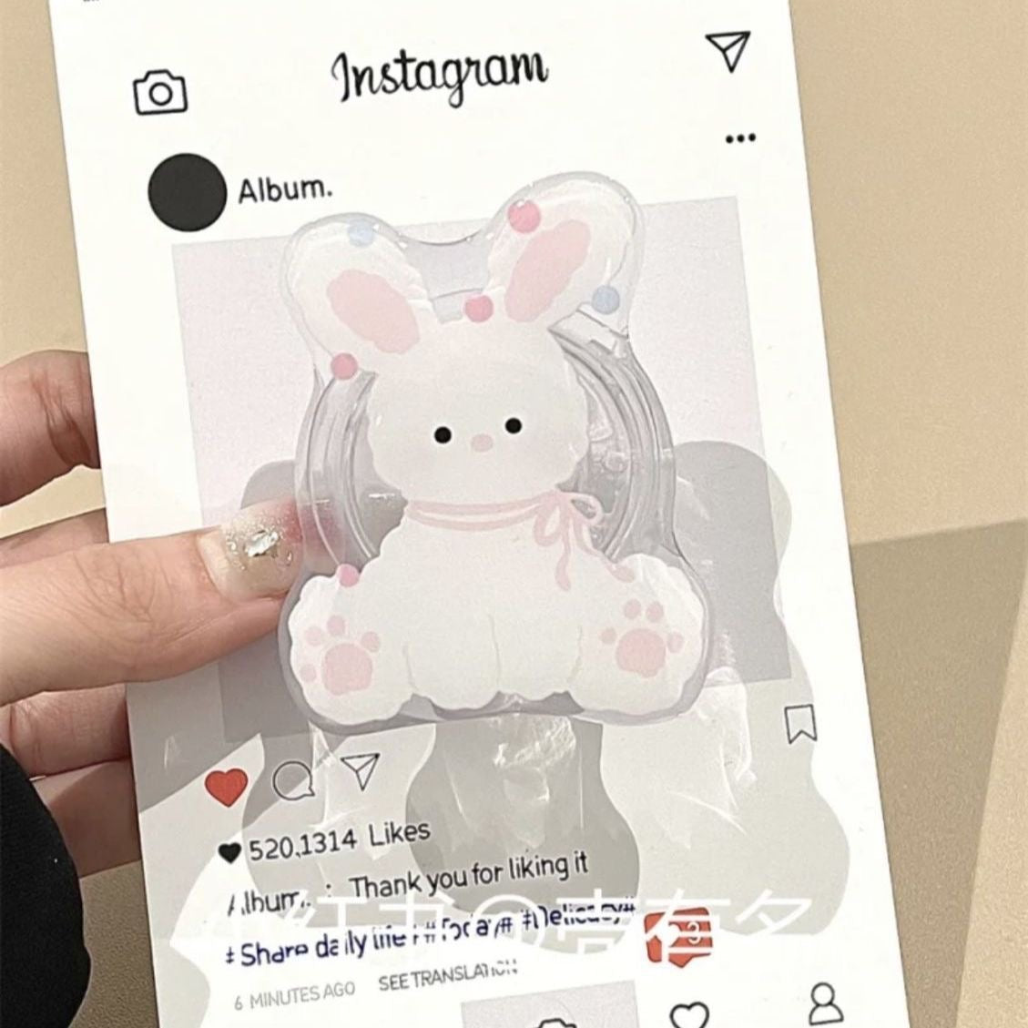 Adorable Animal-Shaped Acrylic Phone Grips