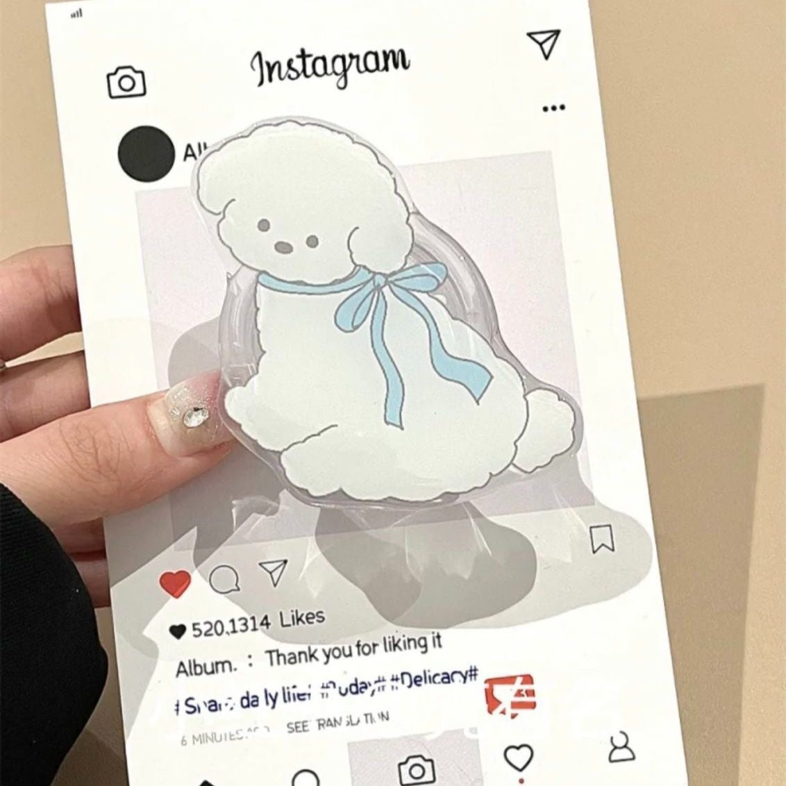 Adorable Animal-Shaped Acrylic Phone Grips