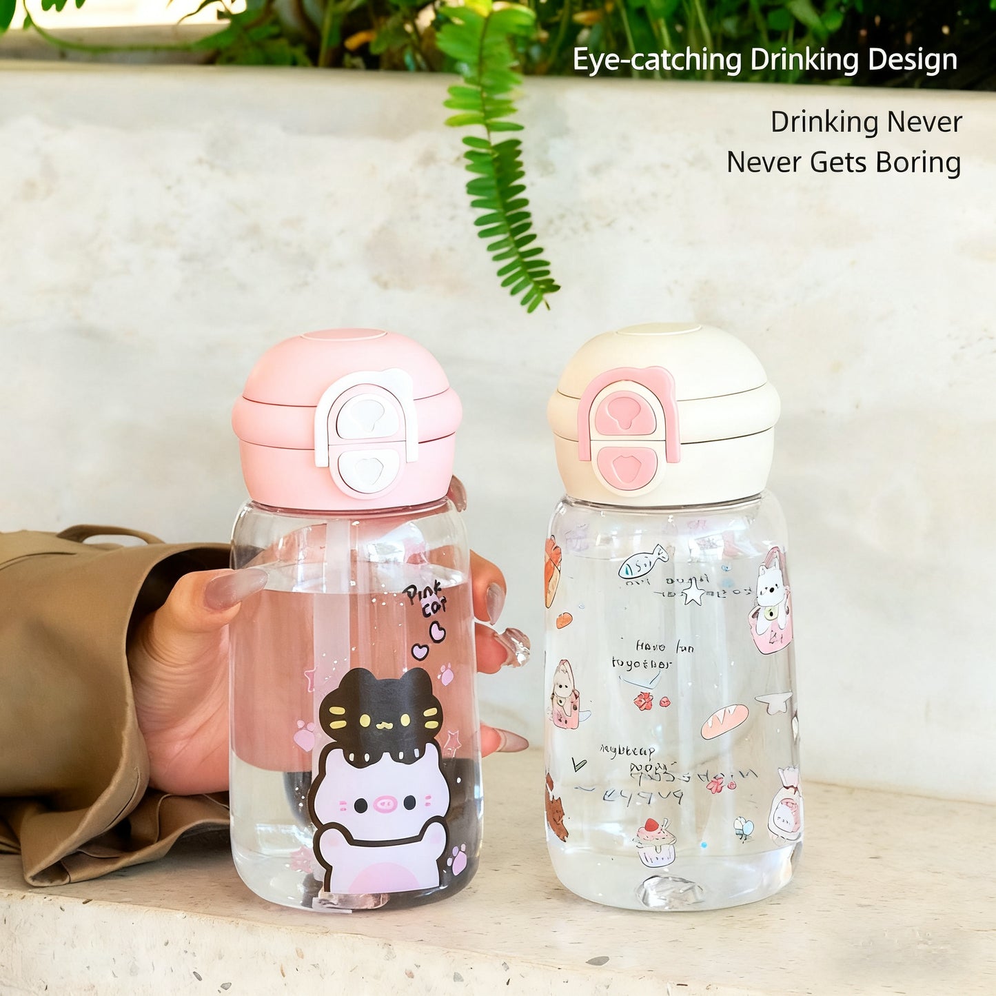 Adorable Cartoon Animal Dual-Use Water Bottle