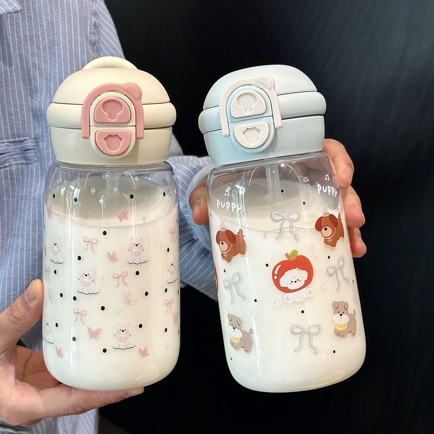 Adorable Cartoon Animal Dual-Use Water Bottle
