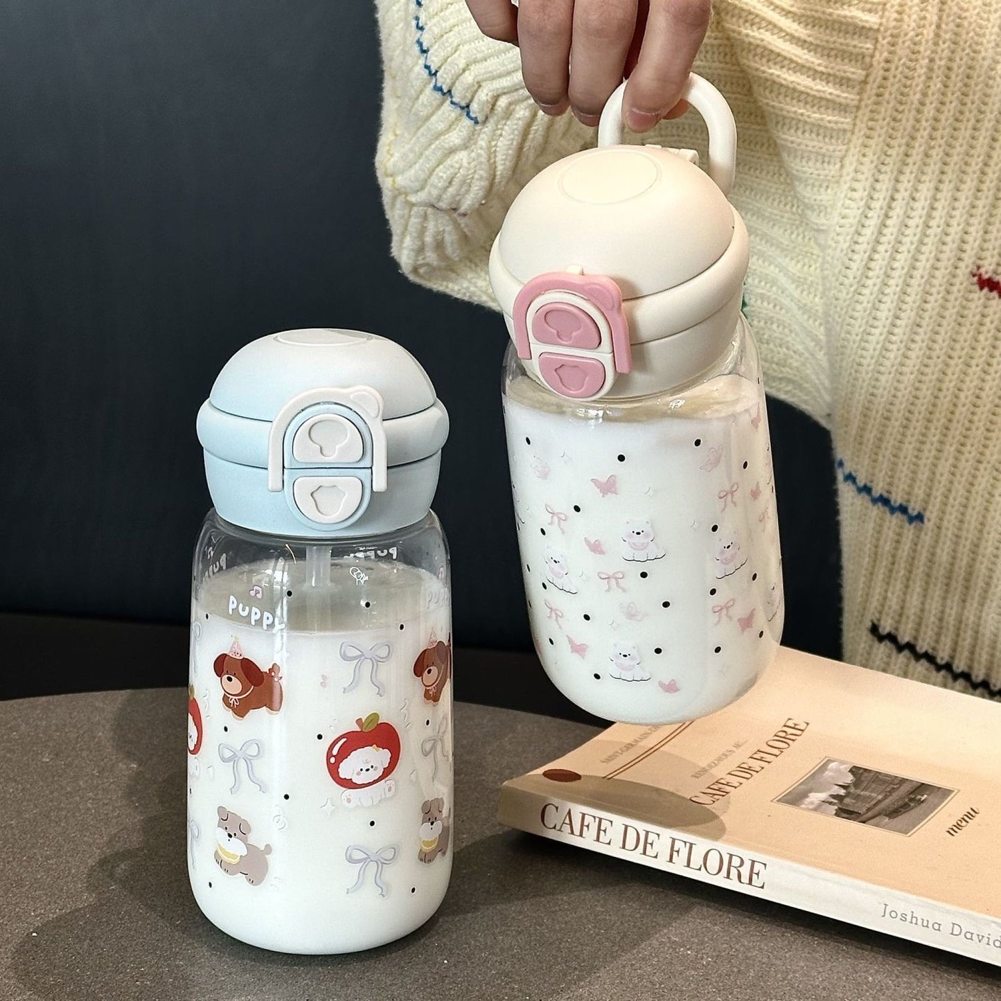 Adorable Cartoon Animal Dual-Use Water Bottle