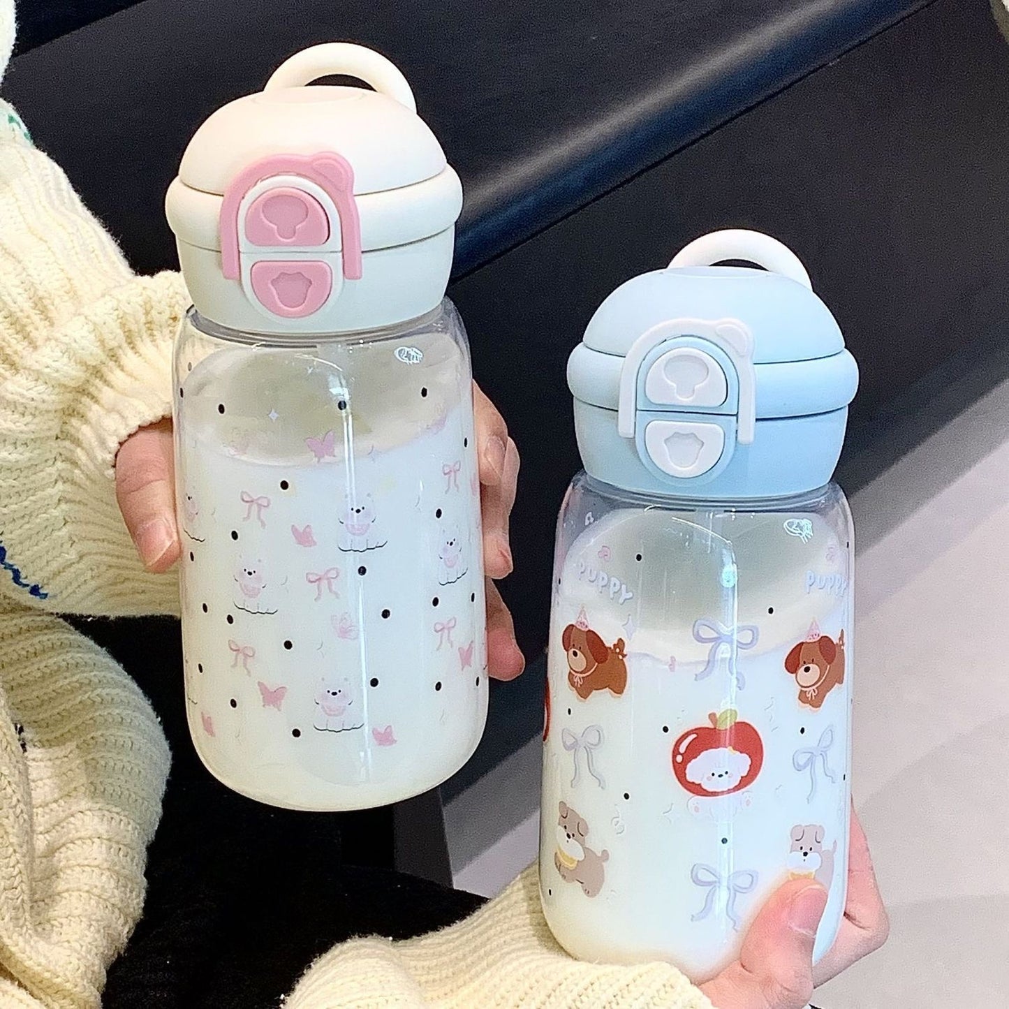 Adorable Cartoon Animal Dual-Use Water Bottle