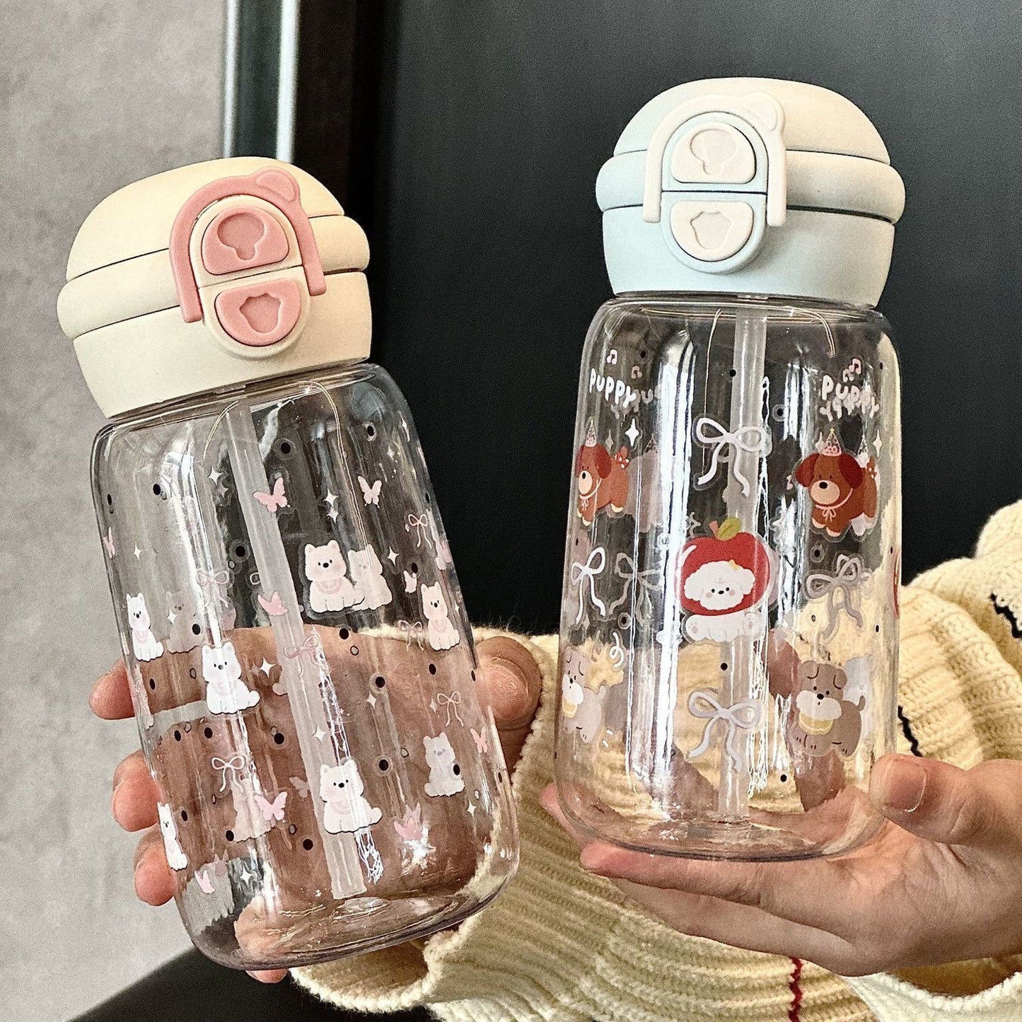 Adorable Cartoon Animal Dual-Use Water Bottle