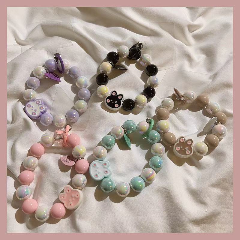 Cute Bunny Beaded Phone Charm Bracelets