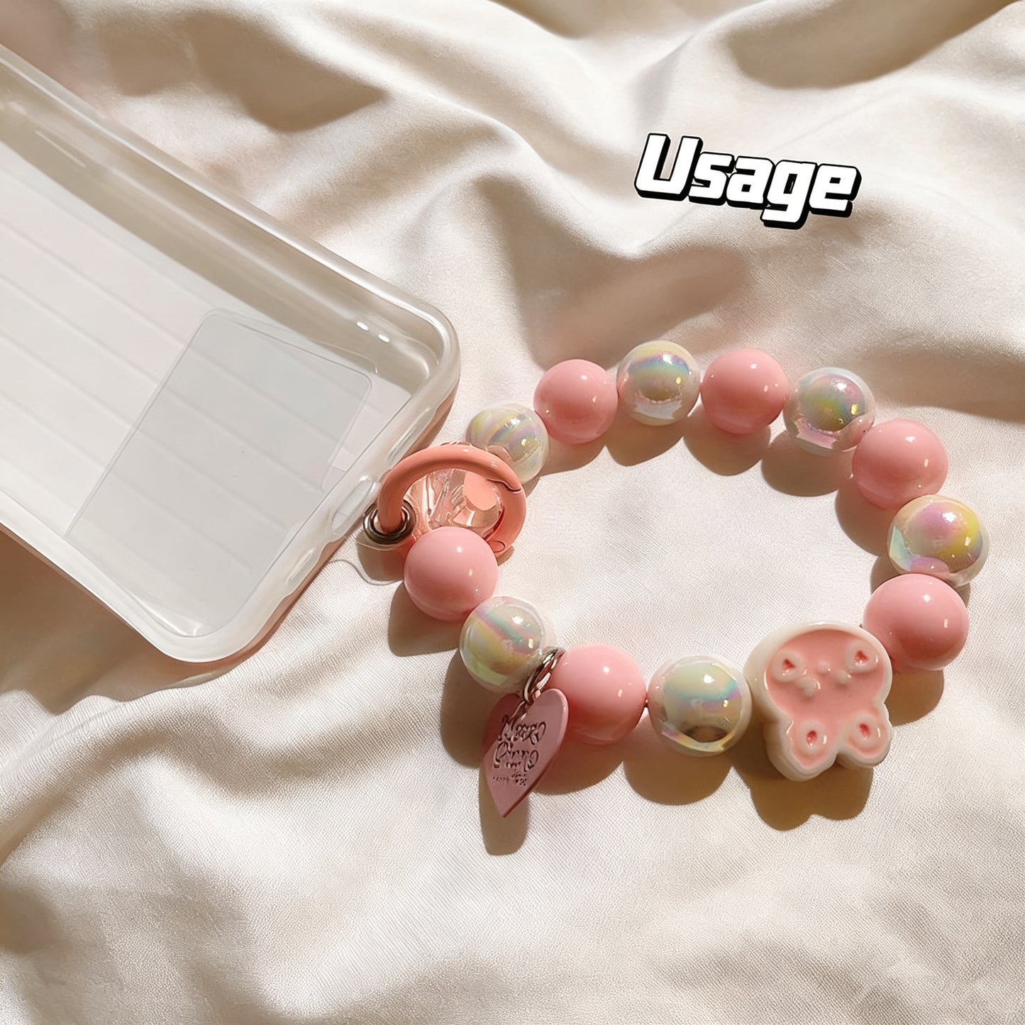 Cute Bunny Beaded Phone Charm Bracelets