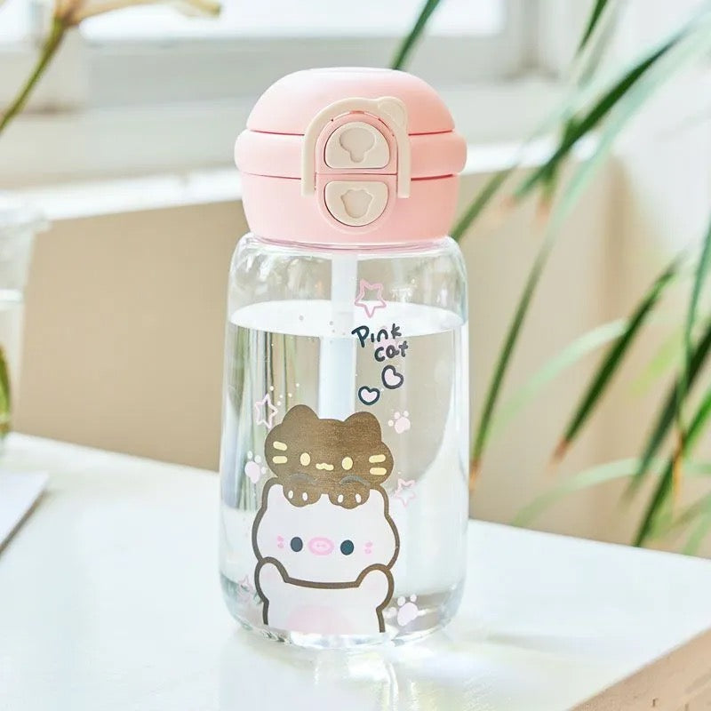 Adorable Cartoon Animal Dual-Use Water Bottle